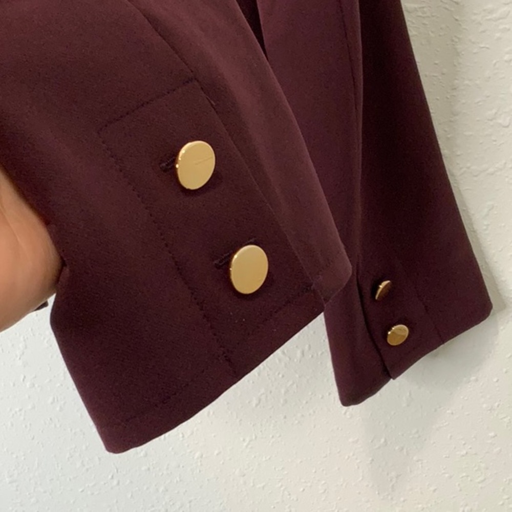 Philosophy Deep Burgundy Blazer with Gold Accents - Picture 3 of 8